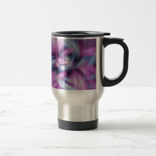 Purple Abstract Art Travel Mug (Right)