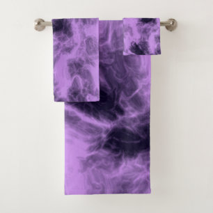 Purple abstract bath towel set