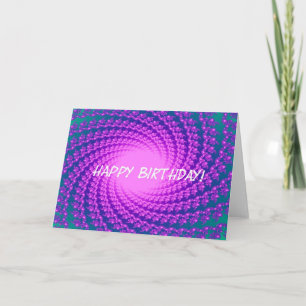 Purple Abstract Birthday Card