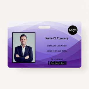Purple Abstract Business Photo Identification ID ID Badge