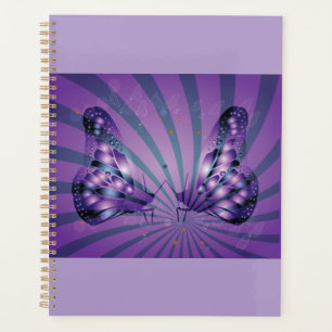Purple Abstract Butterfly with Radiant Wings Planner