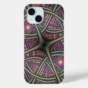 Purple Abstract Celtic Knotwork Pattern iPhone 15 Case