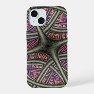 Purple Abstract Celtic Knotwork Pattern iPhone 15 Case