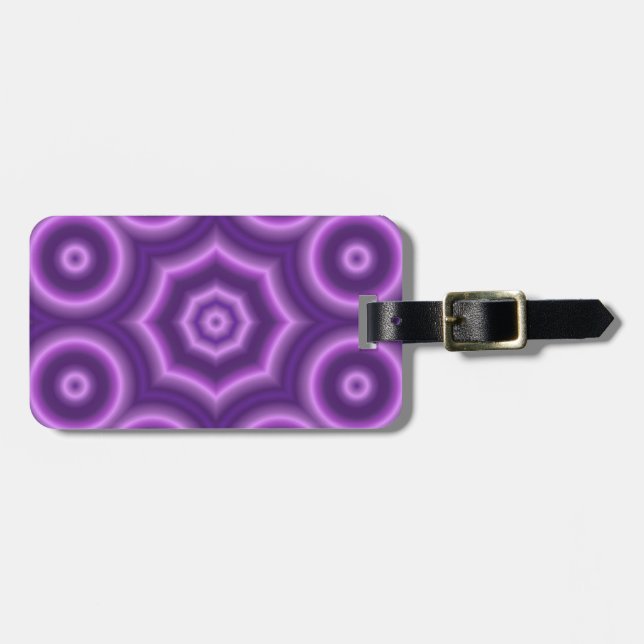 Purple Abstract circle pattern Luggage Tag (Front Horizontal)