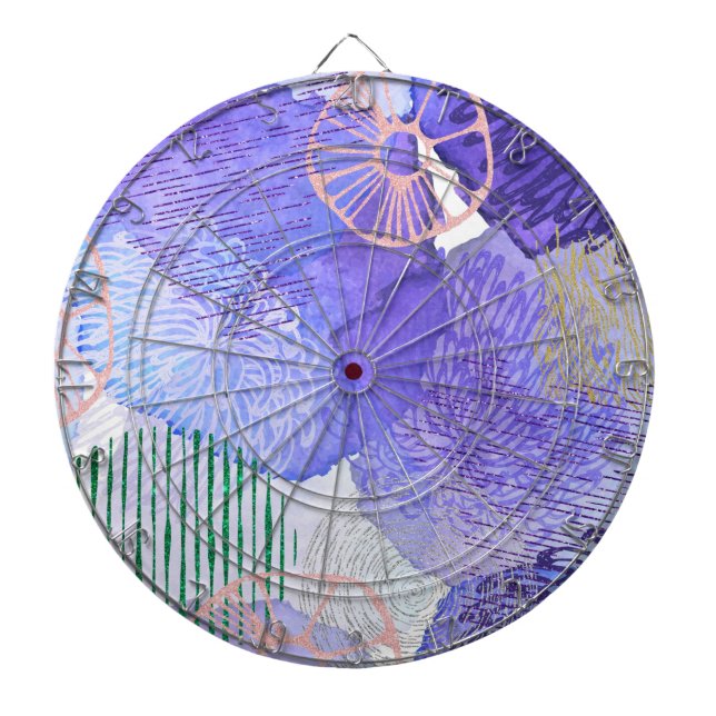 Purple Abstract Design Dartboard (Front)
