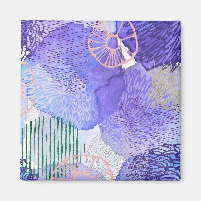Purple Abstract Design Magnet (Front)