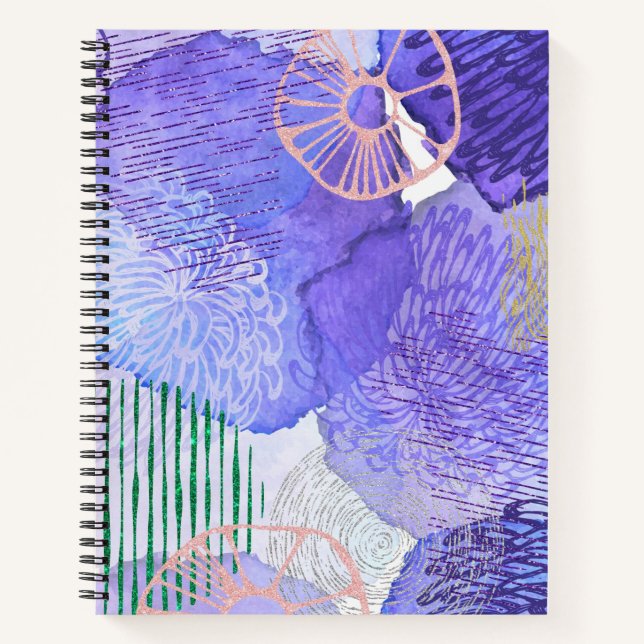 Purple Abstract Design Notebook (Front)