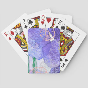 Purple Abstract Design Playing Cards