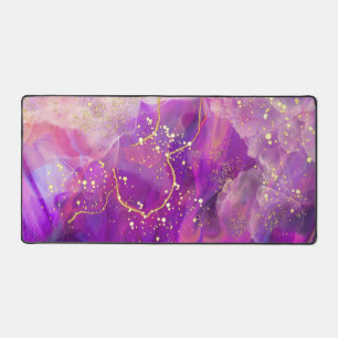 Purple Abstract Desk Mat