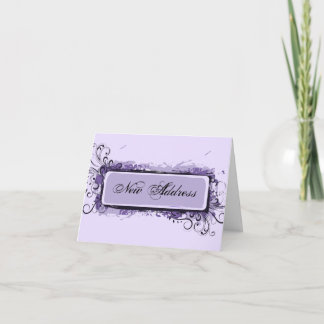 Purple Abstract Floral Change of Address Announcement