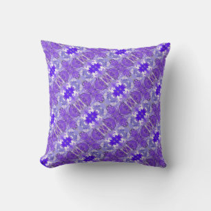 purple abstract floral cushion