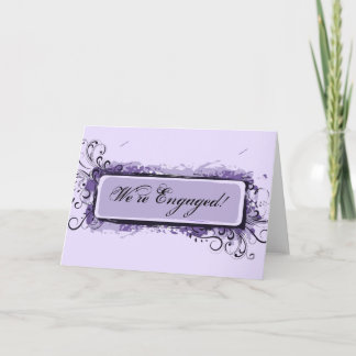 Purple Abstract Floral Engagement Announcement