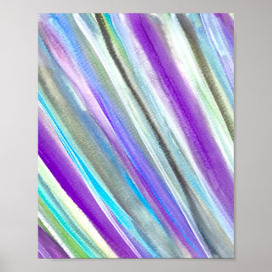 Purple abstract Fun Watercolor Fashionable Unique Poster
