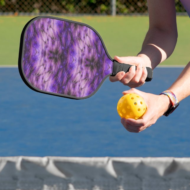 Purple abstract fur textured pickleball paddle (Insitu)