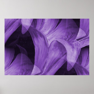 Purple Abstract Lily by Mark Moore Poster