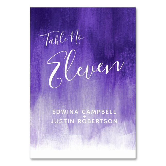 Purple abstract modern art table number Eleven (Back)