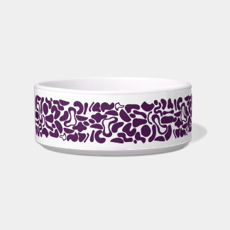 Purple Abstract Organic Shape Pet Feeding Bowl