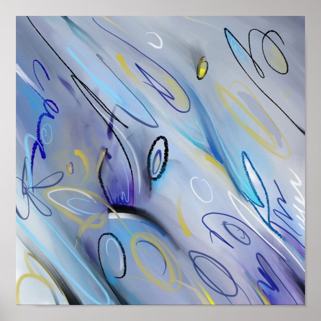 Purple abstract painting poster (Front)