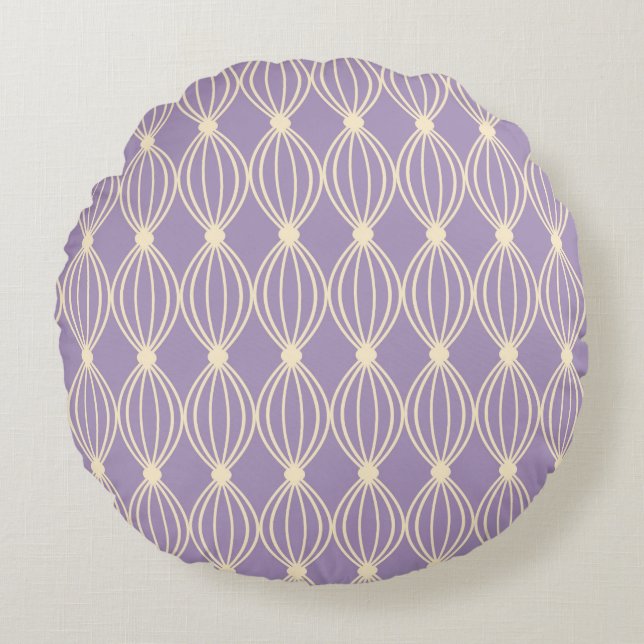 Purple Abstract Pattern by storeman Round Cushion (Front)