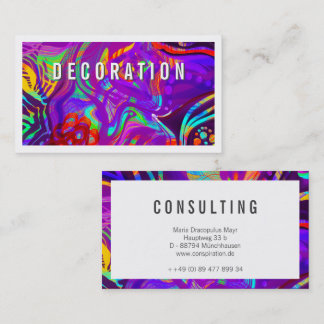 Purple abstract Rainbow Colours Business Card