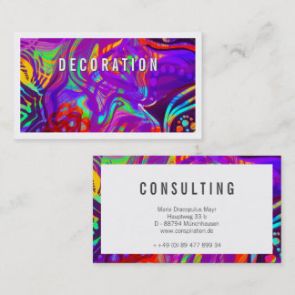 Purple abstract Rainbow Colours Business Card