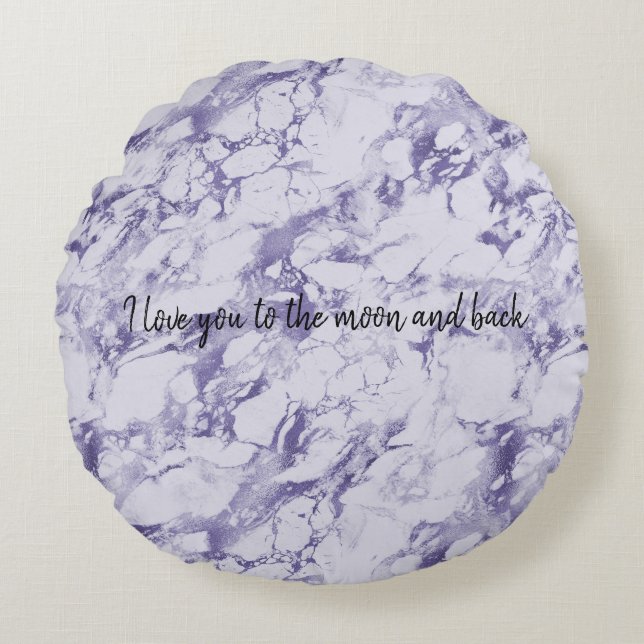 Purple Abstract  Round Cushion (Front)