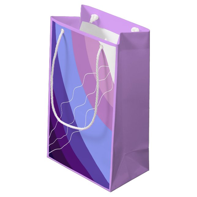 Purple abstract small gift bag (Back Angled)
