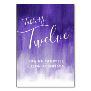 Purple abstract wash modern art table number 12