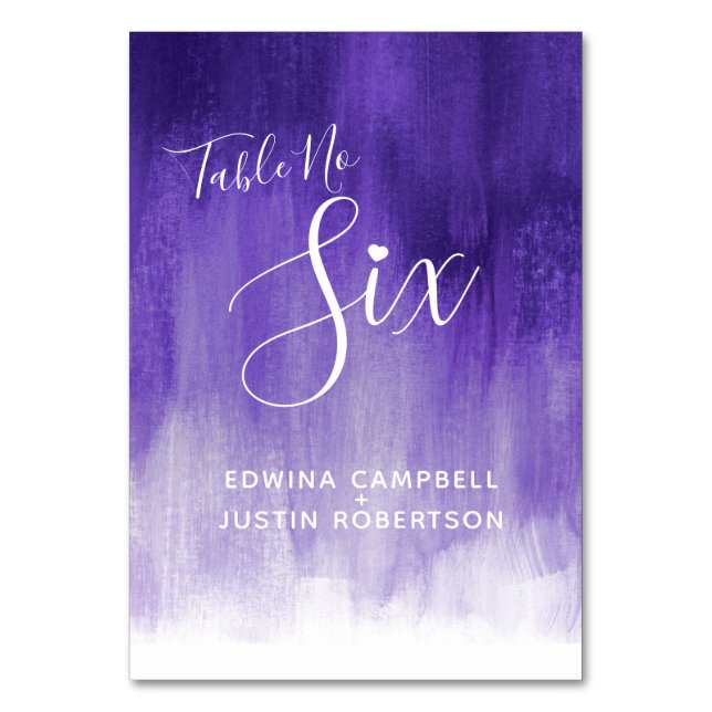 Purple abstract wash modern art table number six (Back)