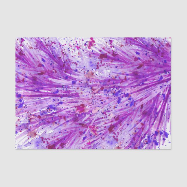 Purple abstract watercolor art tissue paper (Front)