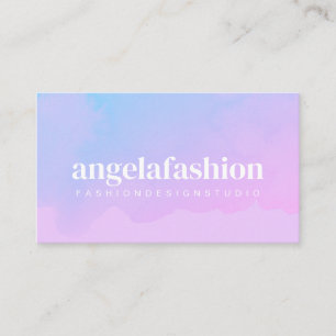 Purple Abstract Watercolor Ombre Classy Business Card