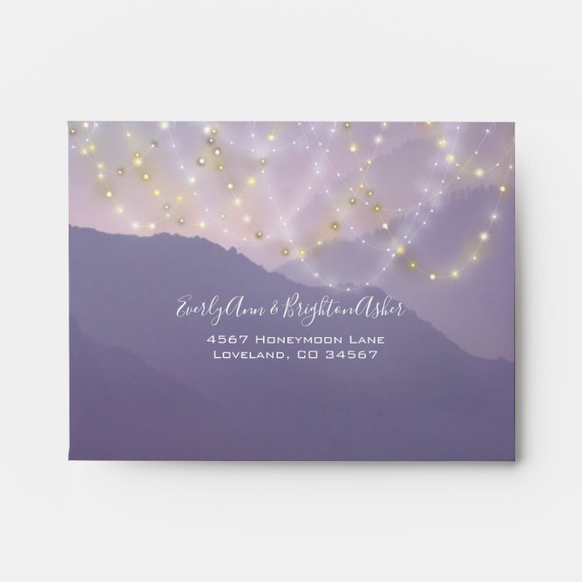 Purple Abstract Watercolor Pattern Envelope (Front)