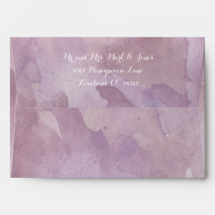 Purple Abstract Watercolor Pattern Envelopes