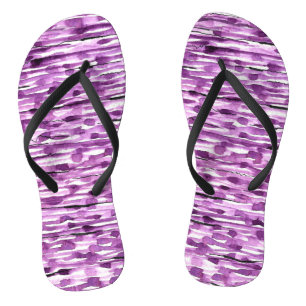 Purple Abstract Watercolor Stripes Jandals