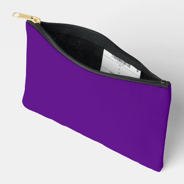 Purple Accent Color Background Customizable Accessory Pouch (Open)