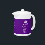 Purple Accent Keep Calm And Your Text Easily<br><div class="desc">Your personalized Keep Calm saying on a fine custom deep purple accent color style decor. A personalized Keep Calm style saying on a one of a kind gift. Humorous or whimsical try on your creative words on two editable lines of text. Remember to use CAPITAL letters for best results. Use...</div>