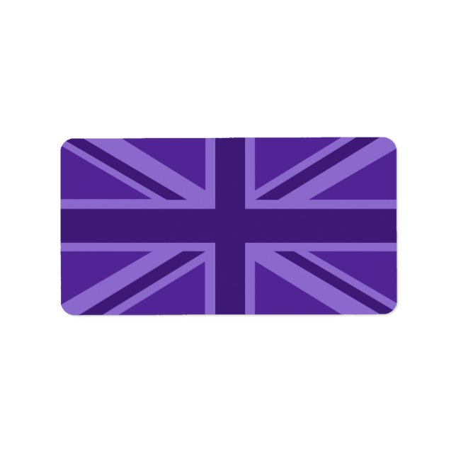 Purple Accent Union Jack Decor Label (Front)