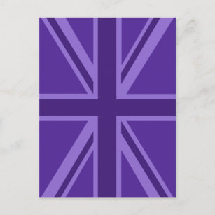 Purple Accent Union Jack Decor Postcard