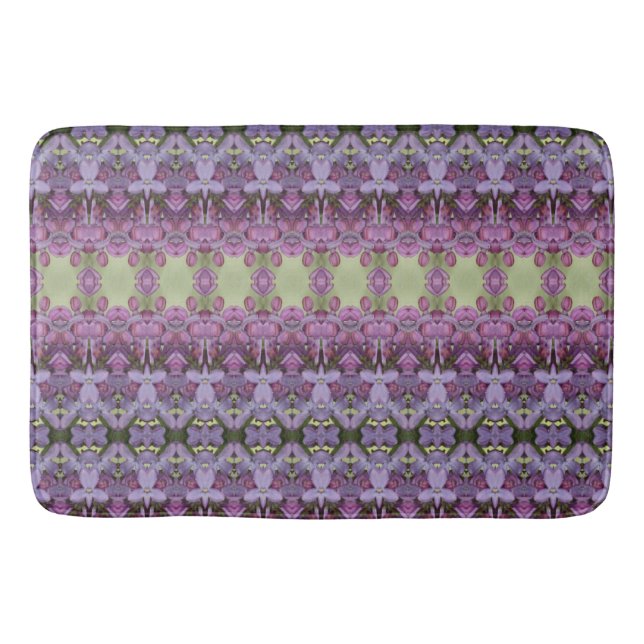 Purple Accented With Moss Green Bath Mat (Front)