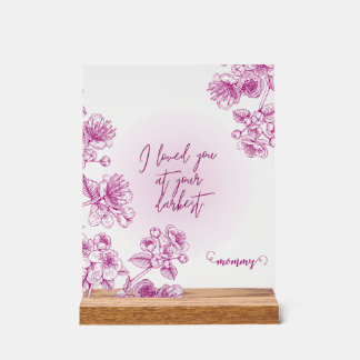 purple acrylic gift sign