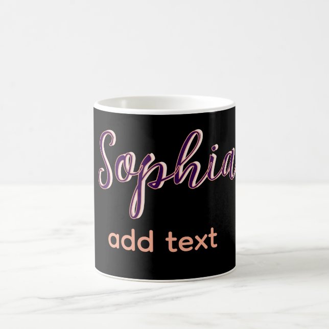 purple add name girl boss text black elegant coffee mug (Center)