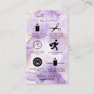 Purple Aesthetic Candle Care Business Card