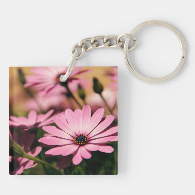 Purple African Daisy Key Ring (Back)