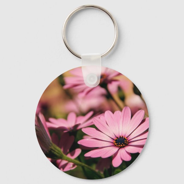 Purple African Daisy Key Ring (Front)