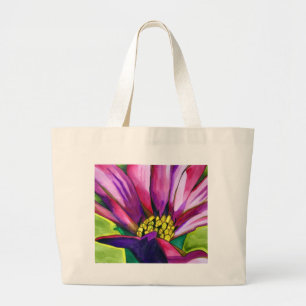 Purple African Daisy watercolor art flower Large Tote Bag