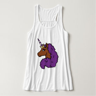 Purple Afro Unicorn Singlet