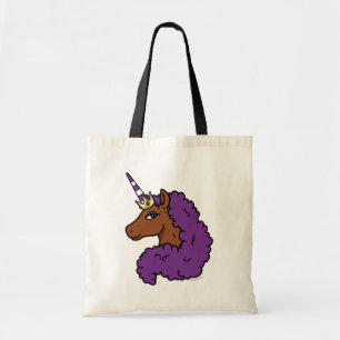 Purple Afro Unicorn Tote Bag