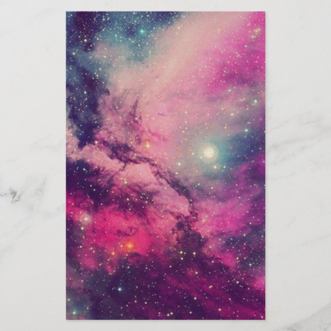 Purple Afterglow Galaxy Stationery (Front)