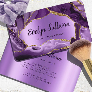 Purple Agate Faux Foil business card