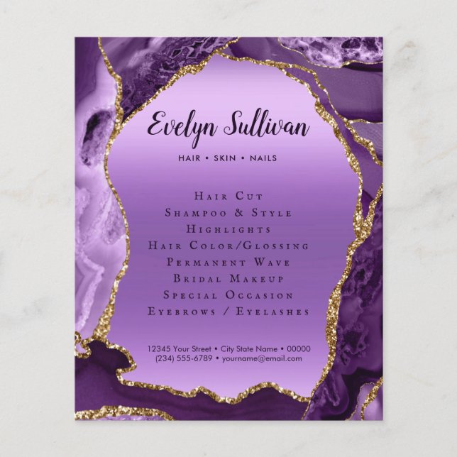 Purple Agate Faux Foil Flyer (Front)